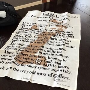 From Ireland linen Golf Themed Tea Towel